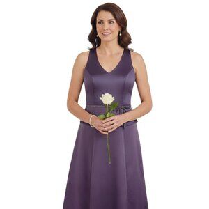 Alexia Designs 2-PC Halter Purple Satin Gown 10 Mother Of Bride Bridesmaid